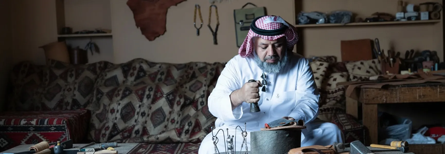 رجل يحمل جسمًا أسود اللون