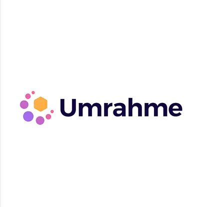 Official logo of Umrah Mi company for pilgrimage services.
